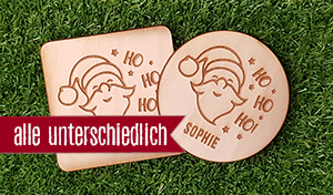 Weihnachtsmann - Jeder Bierdeckel ein anderer Name