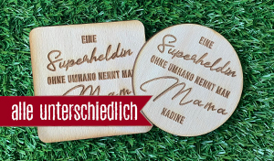 Superheldin Mama - Jeder Bierdeckel ein anderer Name 