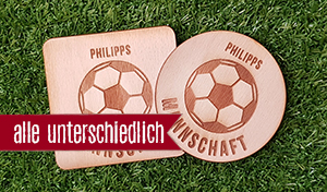 Fußball Mannschaft - Jeder Bierdeckel ein anderer Name