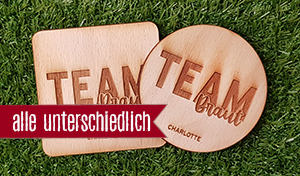 Team Braut - Jeder Bierdeckel ein anderer Name