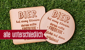 Bier hat wenig Vitamine - Jeder Bierdeckel ein anderer Name