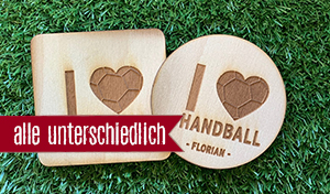 I love Handball - Jeder Bierdeckel ein anderer Name