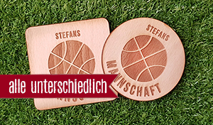 Basketball Mannschaft - Jeder Bierdeckel ein anderer Name