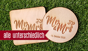 Mr & Mrs - Jeder Bierdeckel ein anderer Name