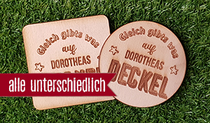 Auf den Deckel - Jeder Bierdeckel ein anderer Name