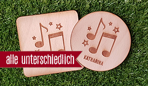 Noten und Sterne - Jeder Bierdeckel ein anderer Name