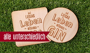 Gib dem Leben einen Gin - Jeder Bierdeckel ein anderer Name