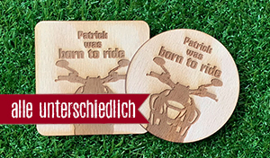 Born to ride - Jeder Bierdeckel ein anderer Name 